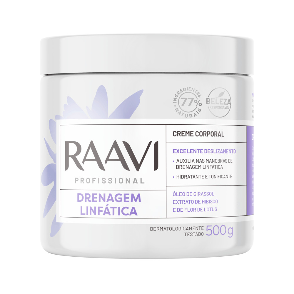 Creme Para Massagem Corporal Raavi Drenagem Linfática 500g em Oferta na Shopee