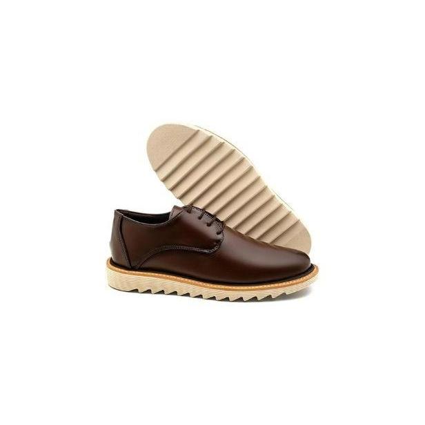Sapato Masculino Derby Casual Comfort Solado Tratorado