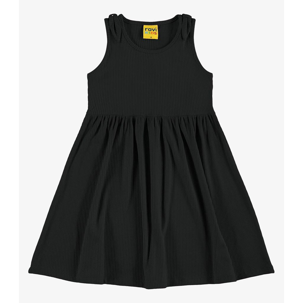 Vestido Infantil Canelado Lurex Rovi Kids Preto