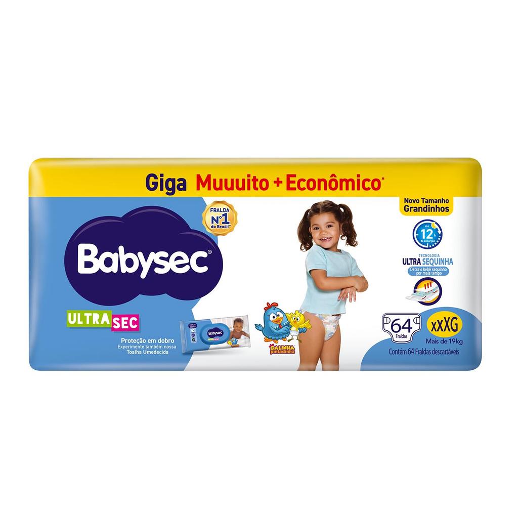 Fralda Babysec Galinha Pintadinha Ultra Giga XXXG 64 Unidades em Oferta na Shopee