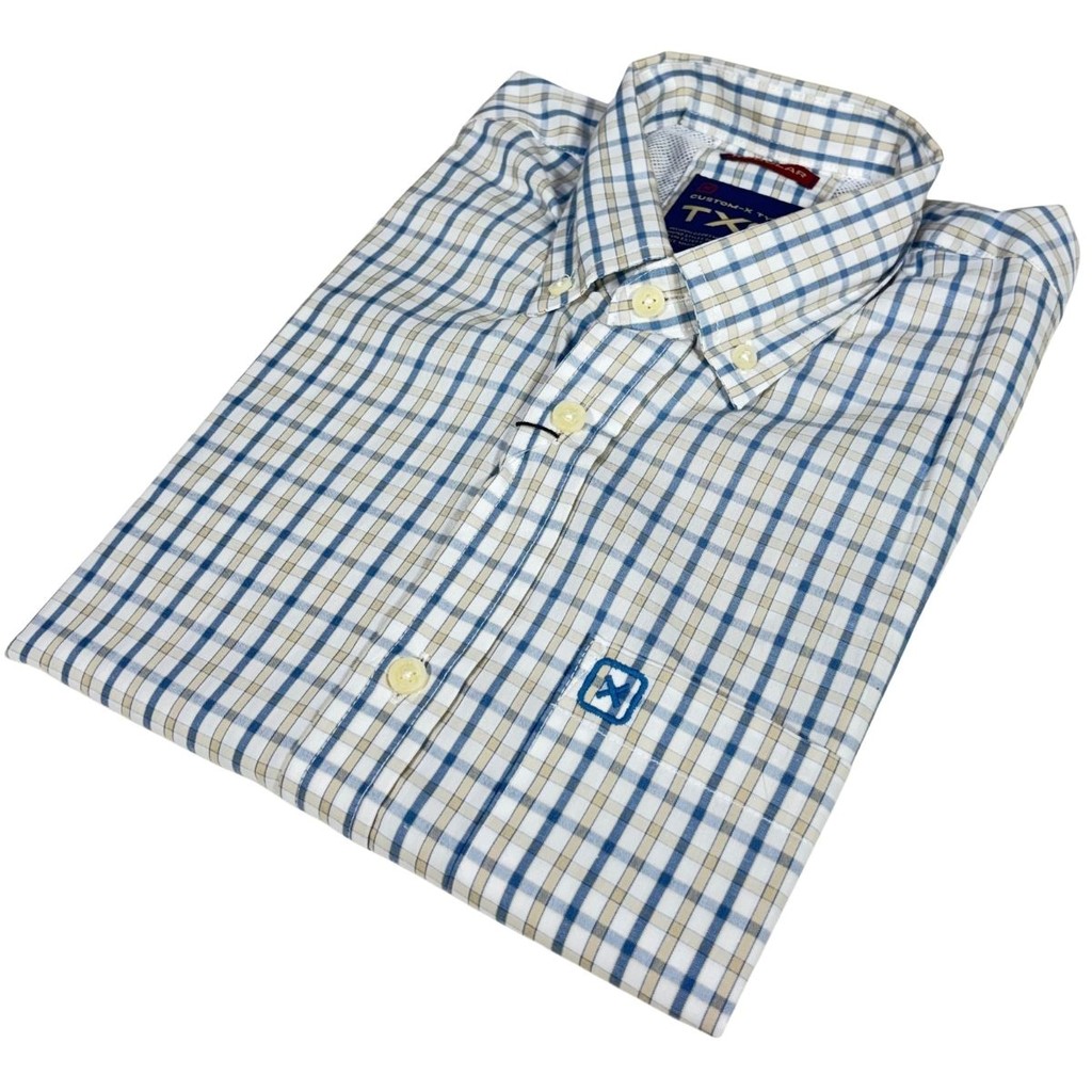 Camisa Txc Masculina Manga Curta Xadrez Bordada New Coleção
