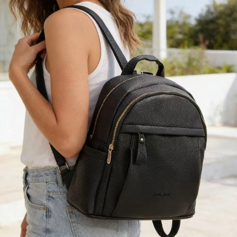 Bolsa Feminina Simples Com Grande Capacidade Elegante Mochila De Couro PU Estilo Casual B709 AMY