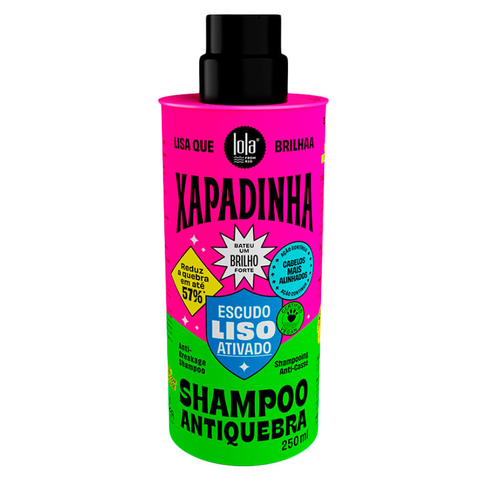 Shampoo Antiquebra Lola Xapadinha Escudo Liso Ativado 250ml em Oferta na Shopee