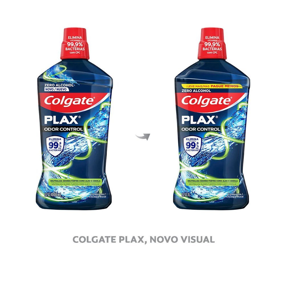 Solução Bucal Colgate Plax Odor Control Leve + Por - 1L em Oferta na Shopee