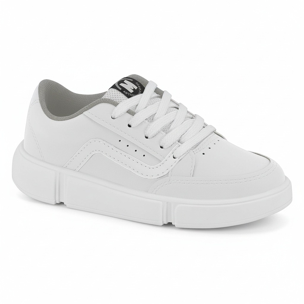 Molekinho Tênis Branco Masculino Cadarço Ajuste