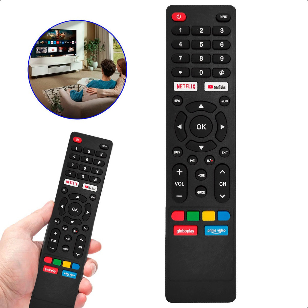 Controle Remoto Compativel com Multilaser Netflix Youtube Globoplay Prime