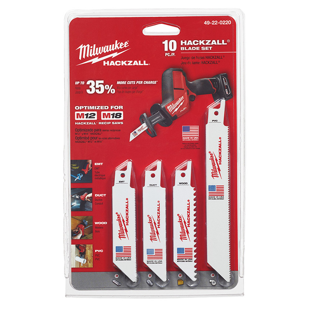 49-22-0220 KIT LAMINA SERRA SABRE COM 10PCS MILWAUKEE