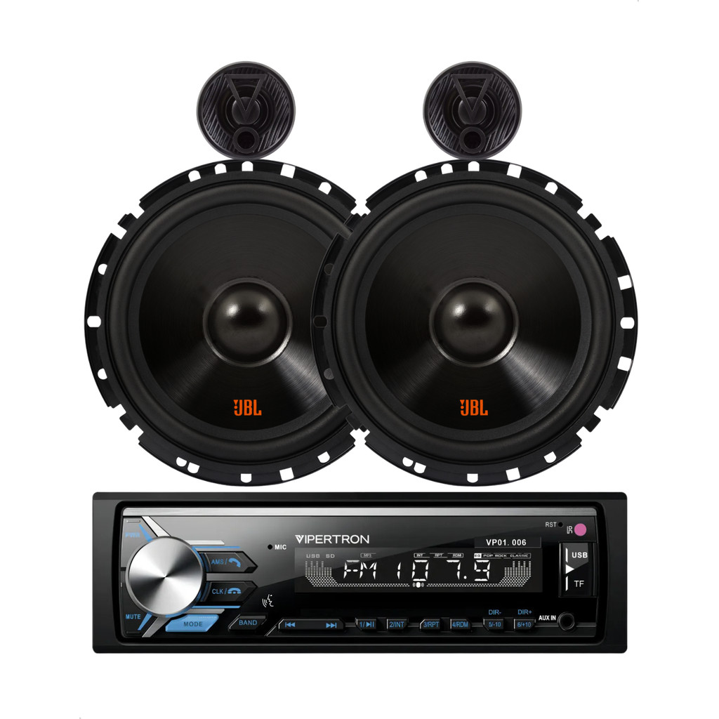 JBL Par Alto Falante Kit 2 Vias Flex 4+ Rádio VIPER FM MP3 Bluetooth com USB SD AUX P2 — imagem 2 de 2