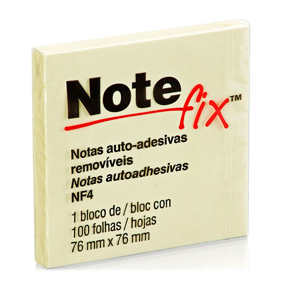 Bloco de notas adesivas Notefix amarelo 76x76mm 100 folhas 3M em Oferta na Shopee