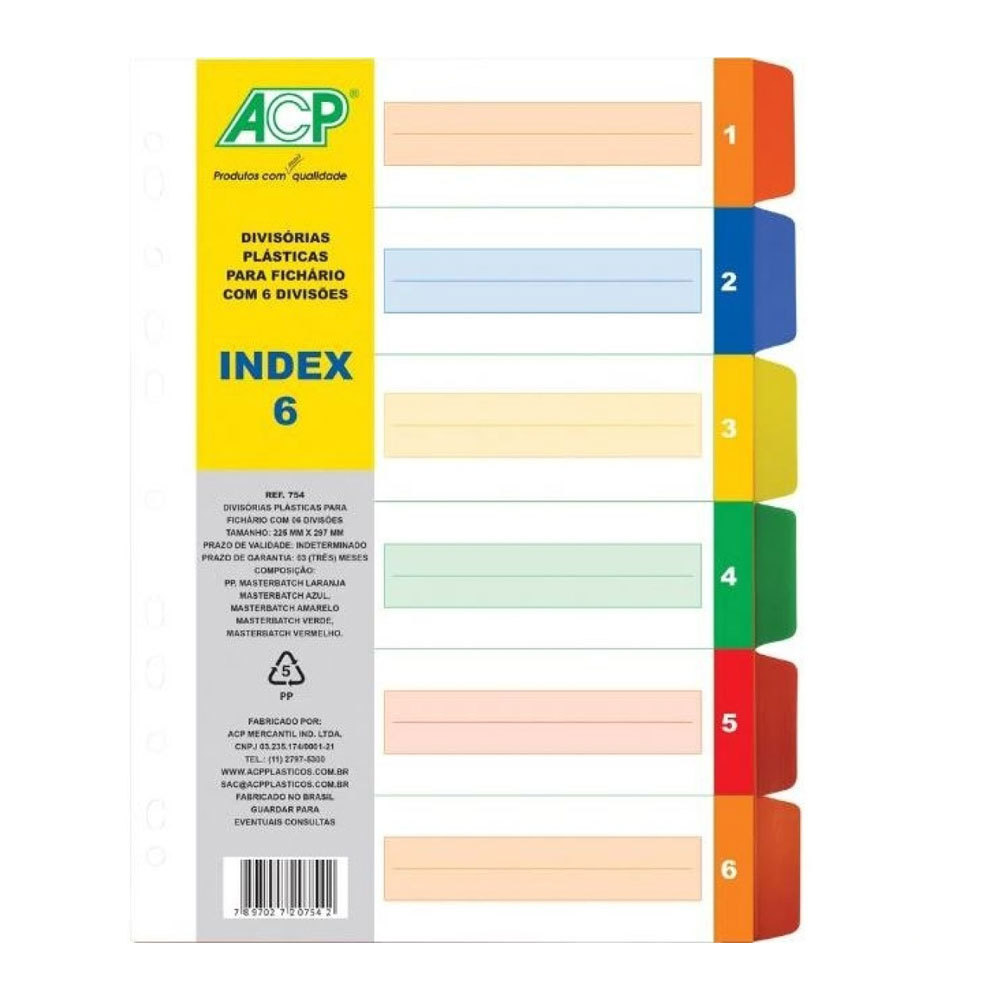 Divisória plastica Color com 6 projeções 754 ACP em Oferta na Shopee