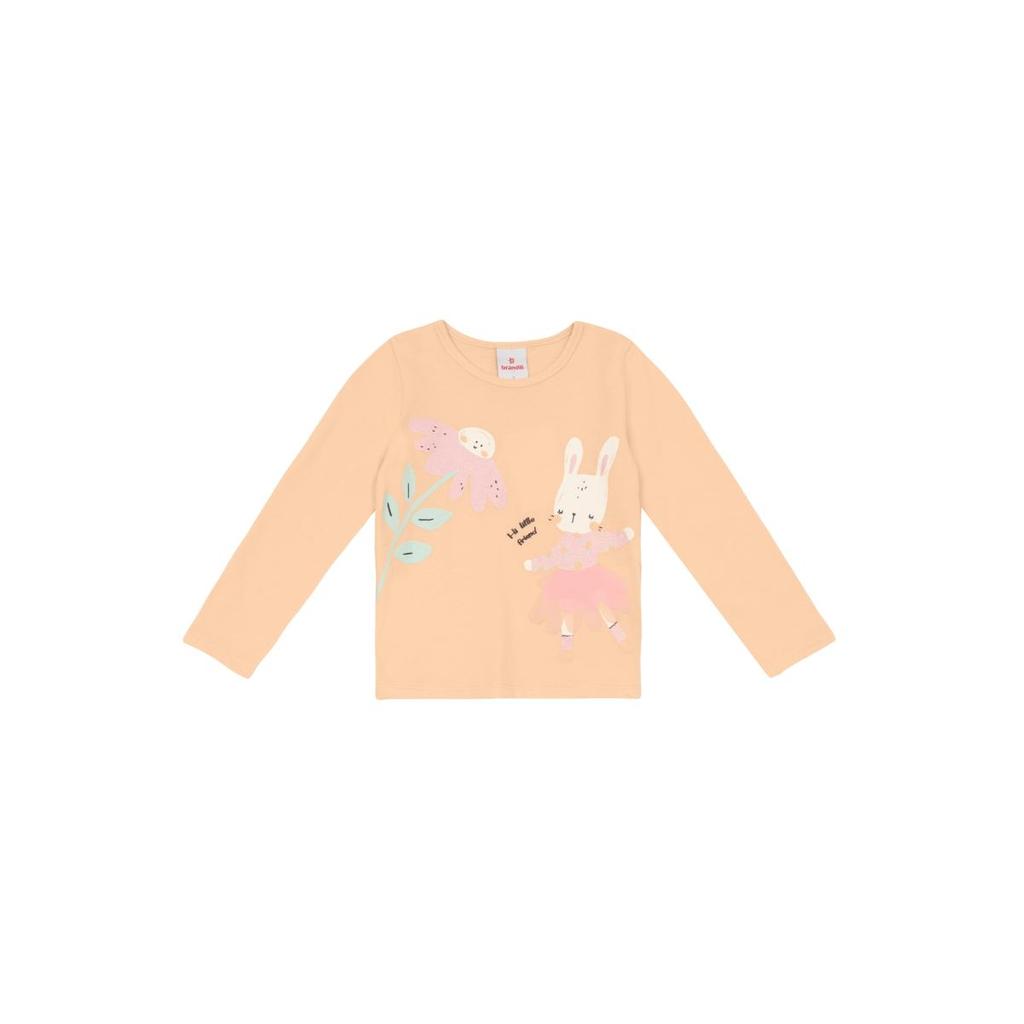 Blusa infantil menina coelhinho com glitter Brandili