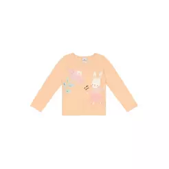 Blusa infantil menina coelhinho com glitter Brandili