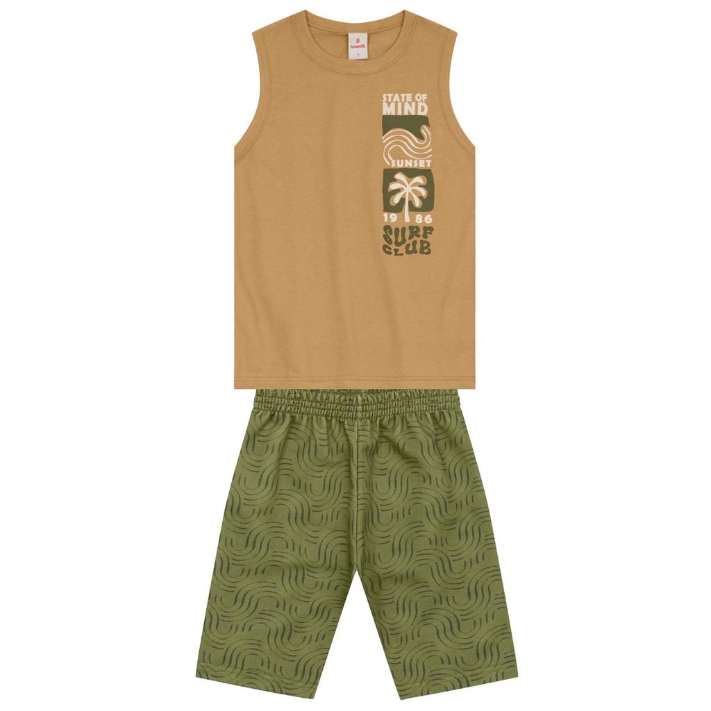 Conjunto infantil menino tropical em puff Brandili em Oferta na Shopee
