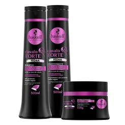Kit Cavalo Forte Hidra Haskell (3 Itens) | Hidratação Profunda, Proteção e Vitalidade