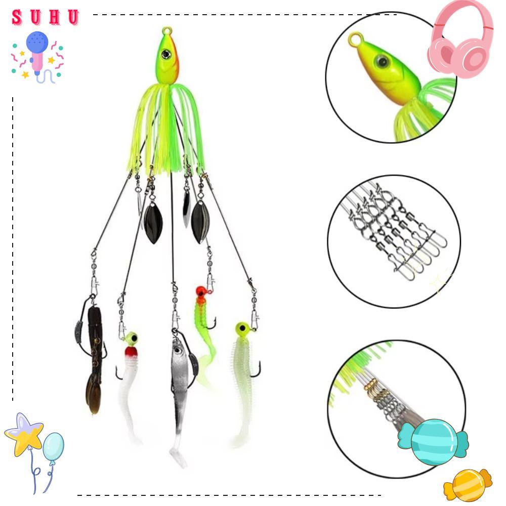 SUHU Alabama Rig Isca De Pesca , Guarda-Chuva Natação Macia , Conjunto De Marítima Jigging Attack Group