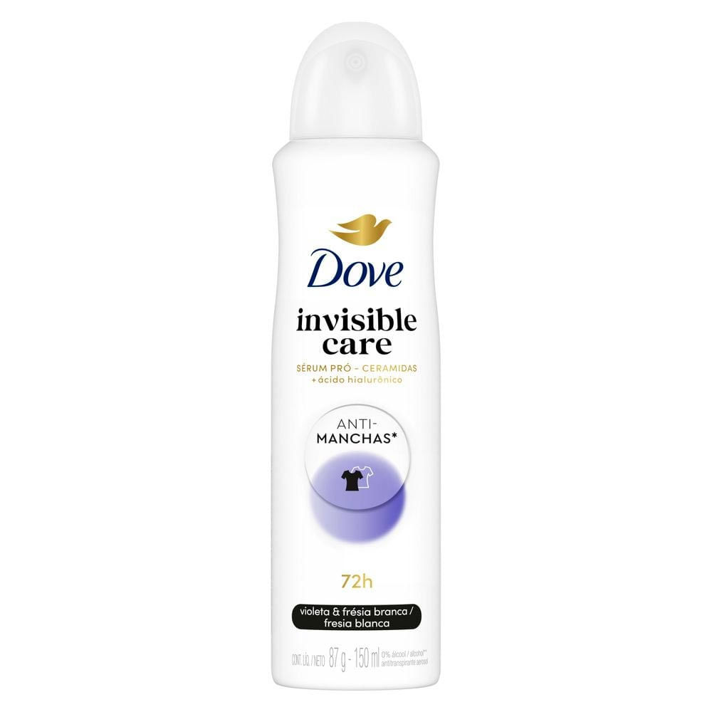 Desodorante Dove Invisible Care Anti Manchas Antitranspirante 72h Aerosol 150ml em Oferta na Shopee