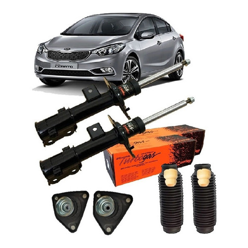 Par Amortecedor Dianteiro + Kits New Cerato 2014 Até 2019