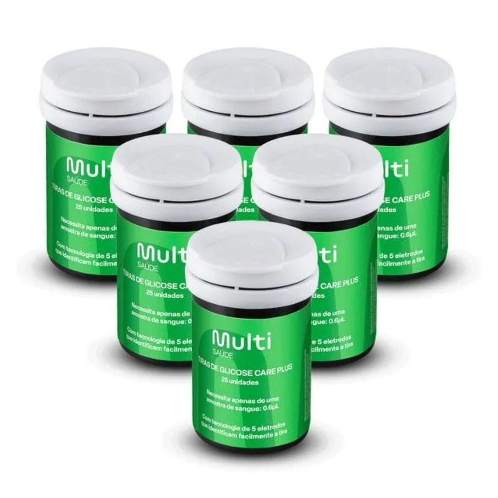 KIT 150 TIRAS DE GLICOSE GLICOCHECK CARE PLUS - MULTI SAÚDE
