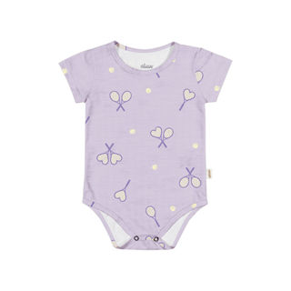 Body Bebê Menina Estampado Elian Lilás em Oferta na Shopee