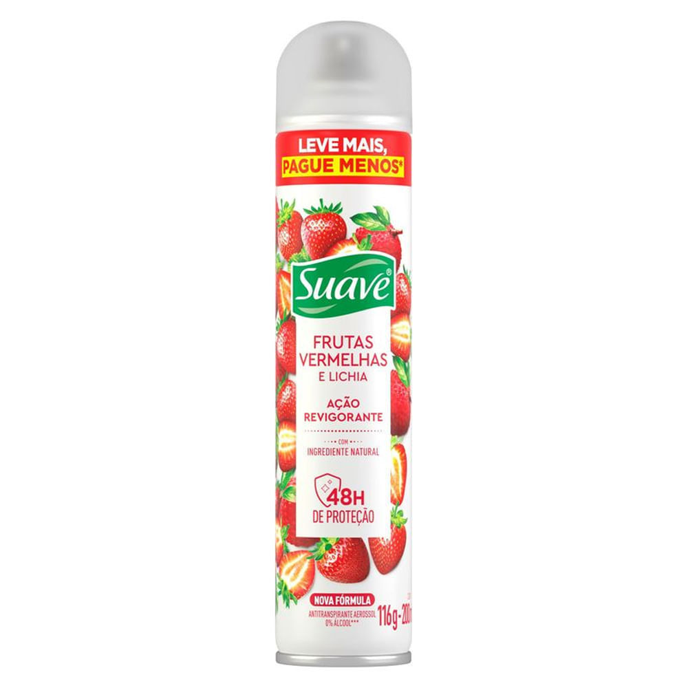 Desodorante Aerosol Suave Frutas Vermelhas 200ml em Oferta na Shopee
