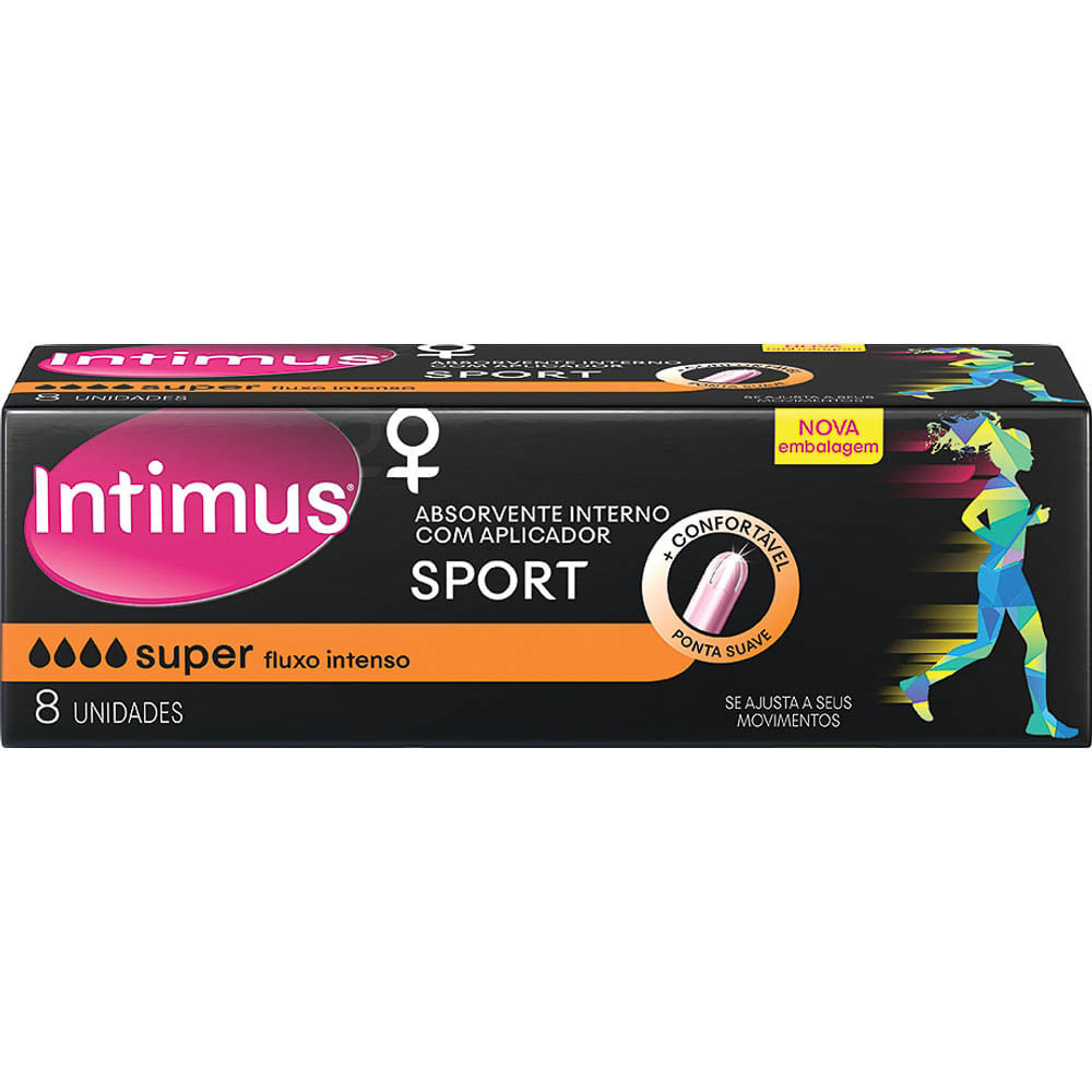 Absorvente Interno Intimus Sport Super com Aplicador 8 Unidades em Oferta na Shopee