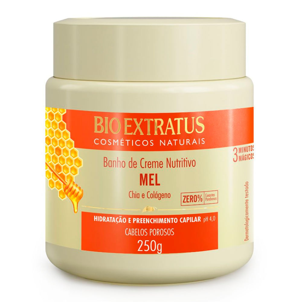 Creme de Tratamento Bio Extratus Banho de Creme Nutritivo Mel 250g em Oferta na Shopee