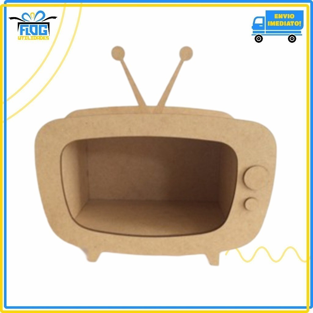 Nicho DECORATIVO - TV Retrô - Em MDF 2.8MM cru / Decoração - Festa - Presente / Lembrancinha