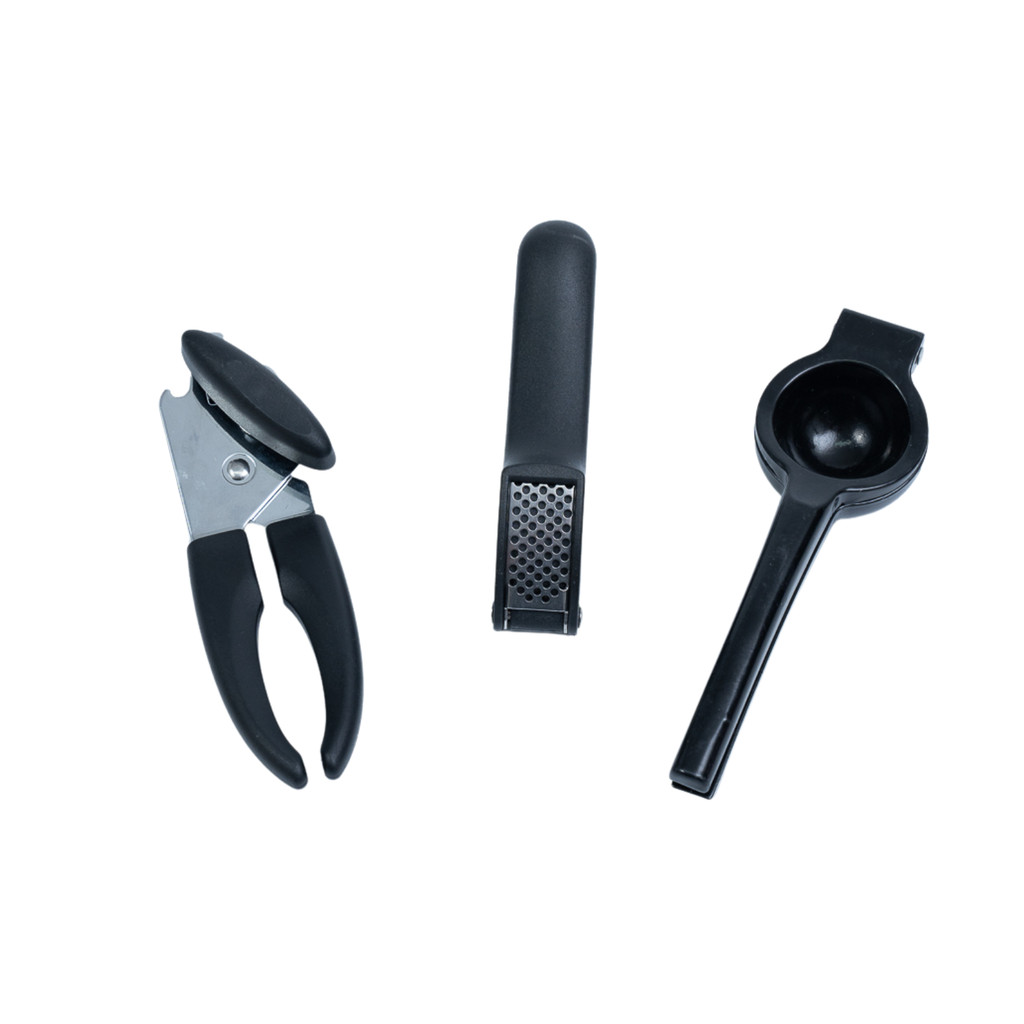 Kit Abridor de Lata Espremedor de Alho E Limão Preto – Oikos