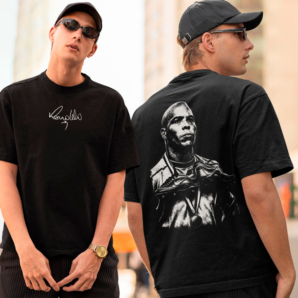 Camiseta Masculina Ronaldo Fenômeno Casual Confortável 100% Algodão Premium Personalizada Futebol