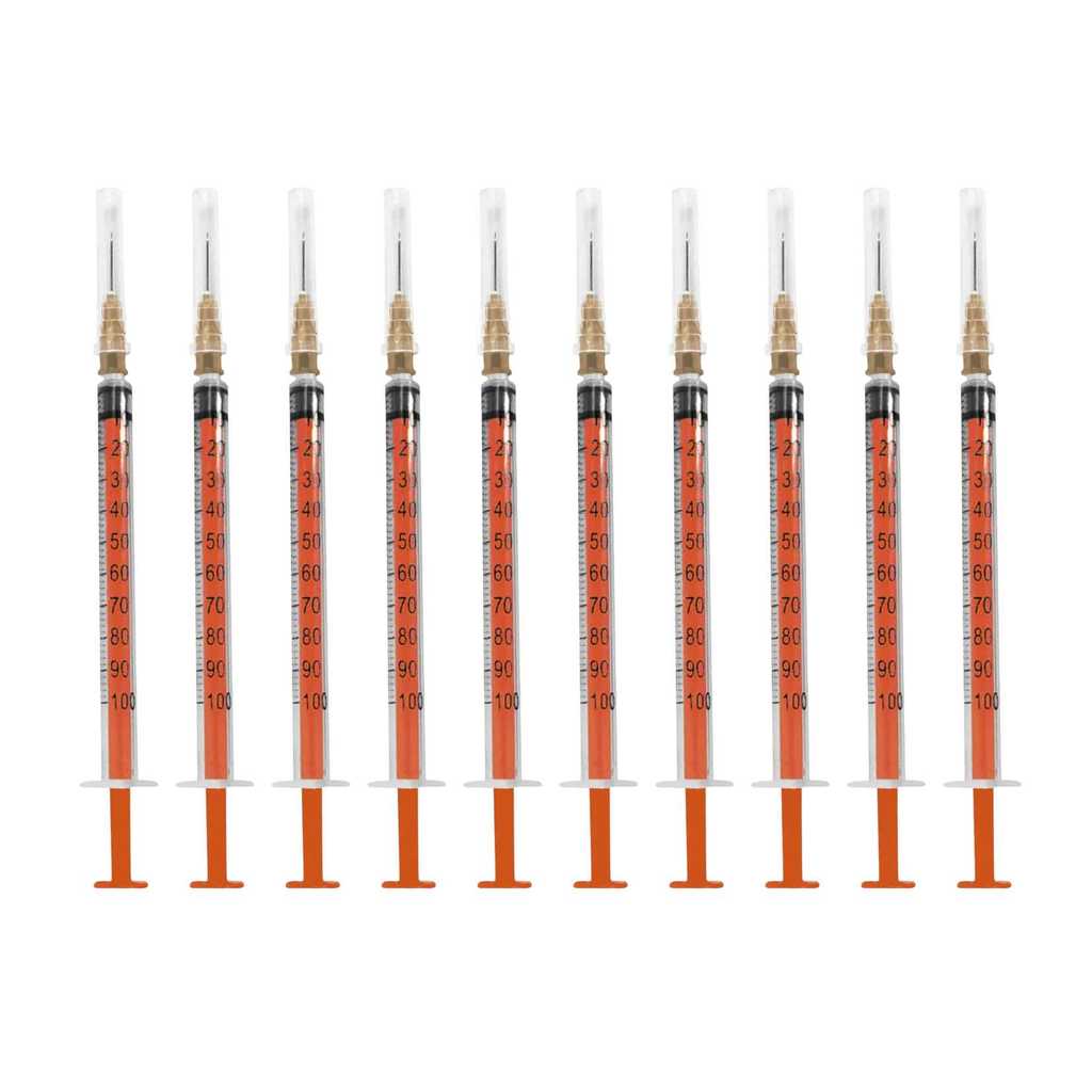 Seringa Insulina 1ml Agulha Removível  13x0,45mm 26G - Kit 10un Medix