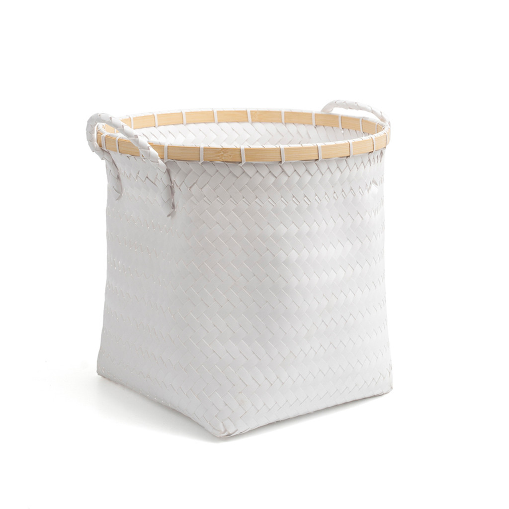 Cesto Tramado de Plástico com Aro de Bambu - Oikos em Oferta na Shopee