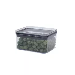 Pote de acrílico 480ml com tampa transparente quadrado empilhável - Oikos