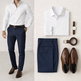 Kit Calça Social e Camisa Masculina Social Slim Conforto e Elegância Tam 36 Ao 48