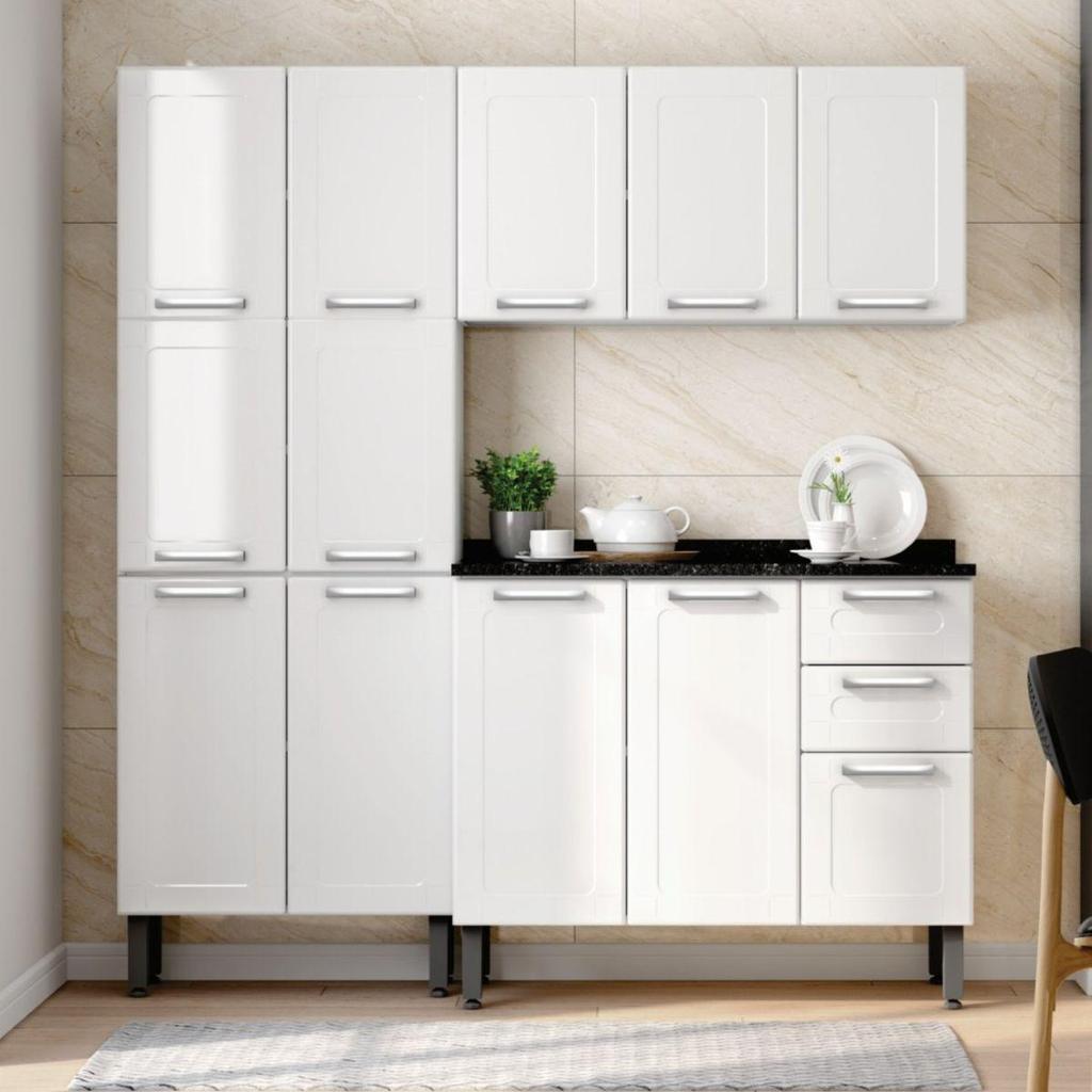 Cozinha Completa Aço 12 Portas 2 Gavetas Múltipla Bertolini