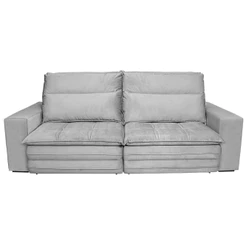 Sofá 4 Lugares Luizzi Colombo Retrátil e Reclinável, Revestido em Tecido Veludo Slim - 230cm largura