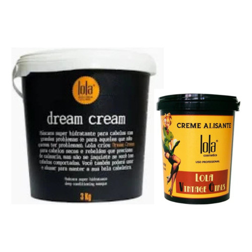 Lola Vintage Creme Alisante 850g + Dream Cream Máscara 3kg