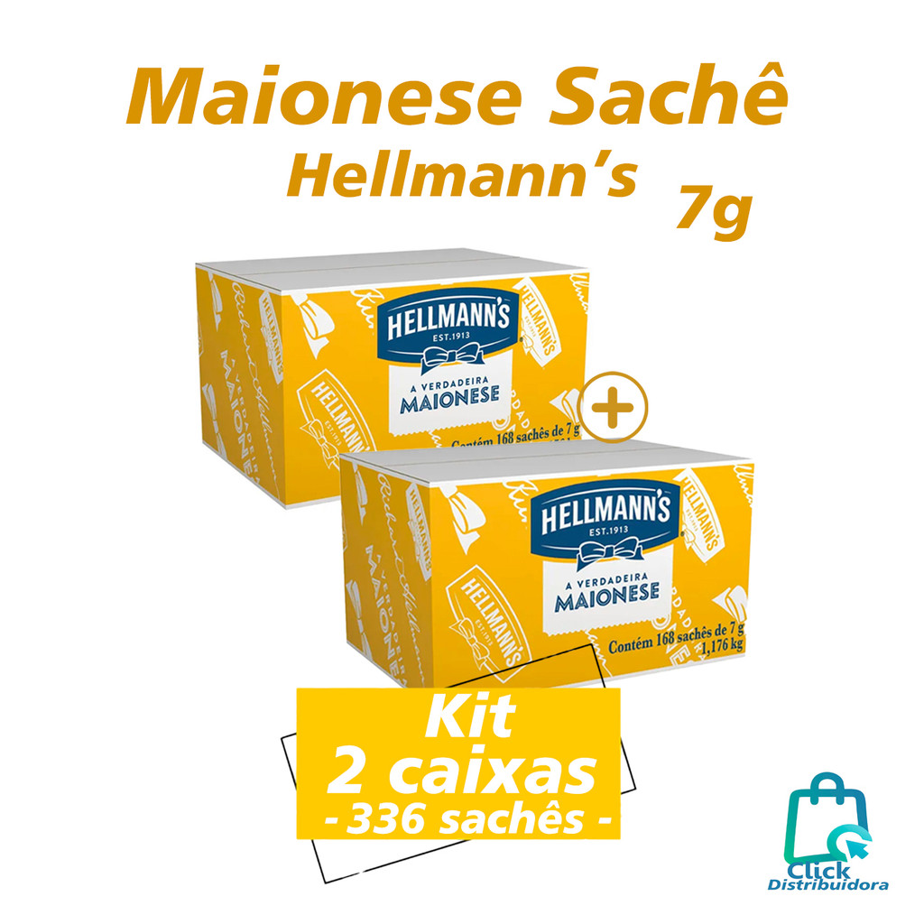 Kit 2 Caixas de Maionese Hellmanns 336 Sachês 7g