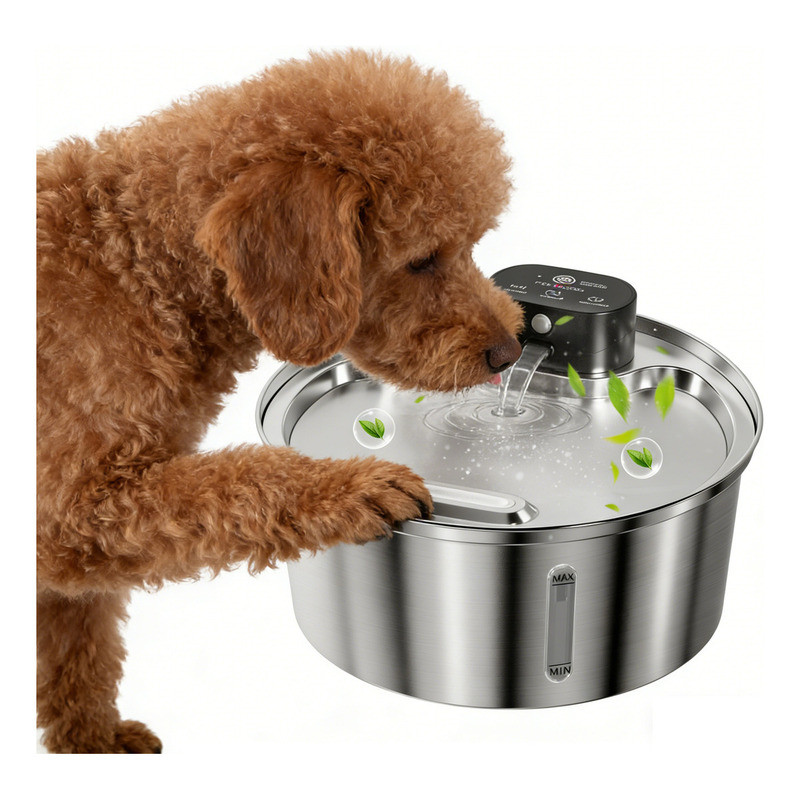 Sensor Sem Fio Bebedouro Fonte Para Gato Cão Newpet 3.2l 127/220v Aço Inoxidável