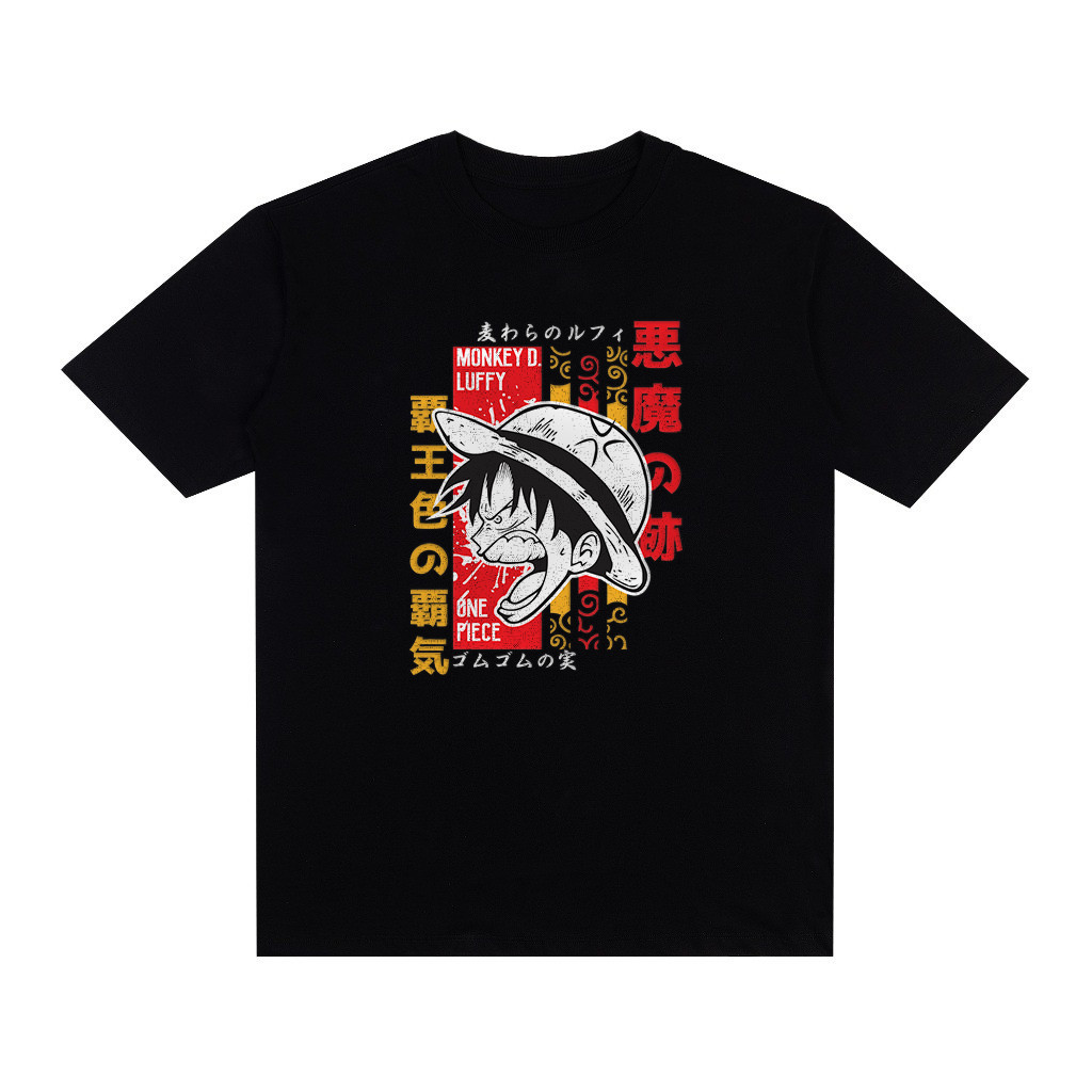 Camiseta Camisa Infantil One Piece Luffy Zoro Camisa Anime Criança - 100% Algodão Fio 30.1 Premium