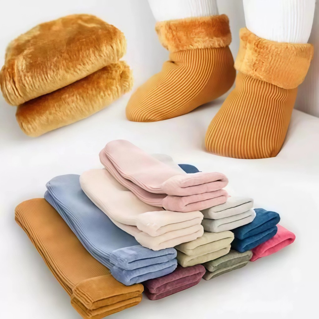 Kit /03 Meias Flexível Térmicas Criança /Meia Lã Grossa Flexível / Quentinho para o Frio