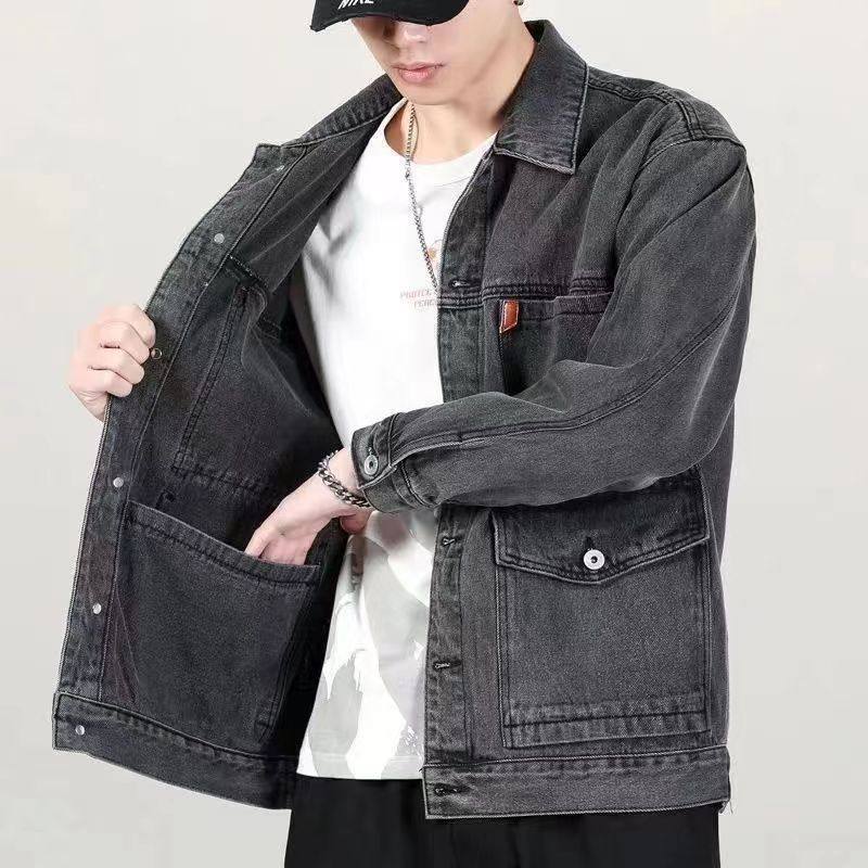 Jaqueta jeans masculina resistente ao desgaste, resistente ao desgaste, resistente à sujeira, primavera outono, Ami cáqu