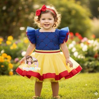Salopete Branca de neve smash temática smash 6 meses ao 4 anos em Oferta na Shopee