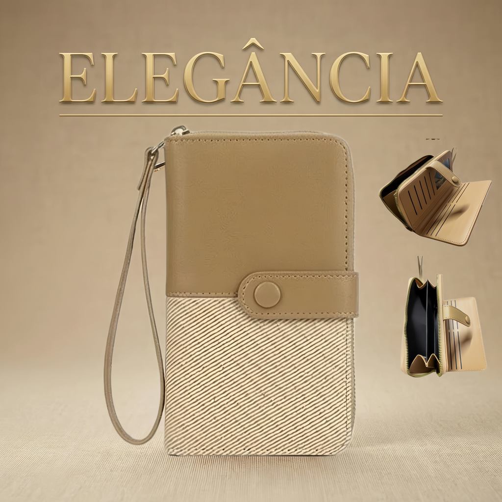 Carteira Feminina Carteira Longa com Alça de Mão Grande Capacidade Com Zíper Com Fecho de Pressão MM em Oferta na Shopee