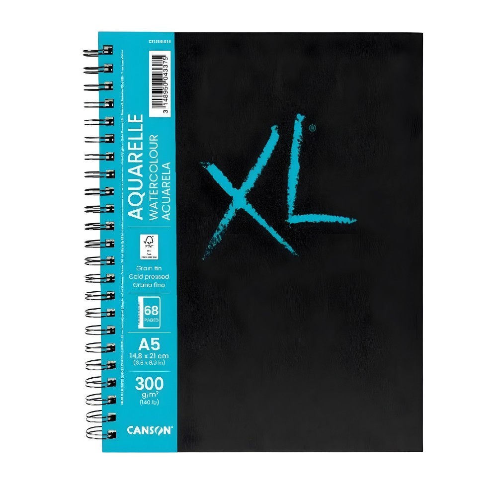 Caderno Canson XL Aquarelle A5 300g 34 Fls Sketchbook Espiral - C31200L013