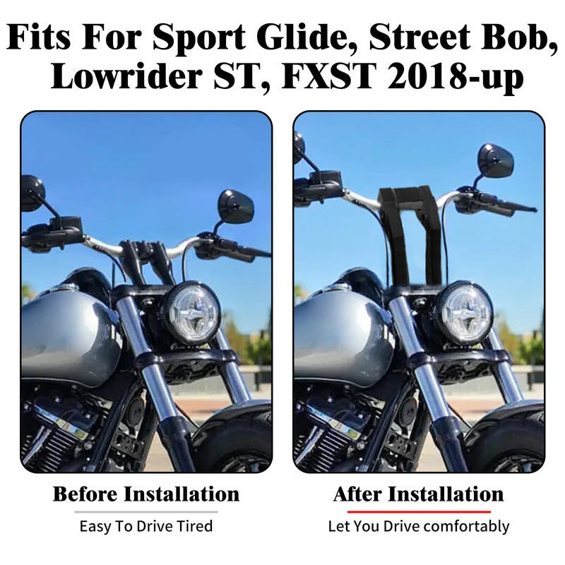 Guia De Moto Risers Alça Barra Riser Sutiã 10'Dispaly Para Harley Softail Street Bob Sport Glide FLSB FXST