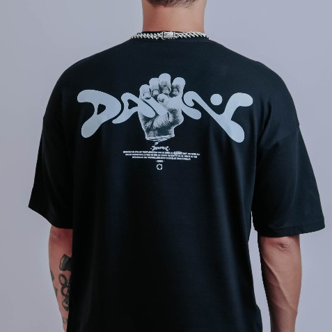 [Camiseta Vintage Masculina Algodão]HYP  Camiseta OVERSIZED estampada Preta blusa camisa Streetwear em algodão 30.1 mode