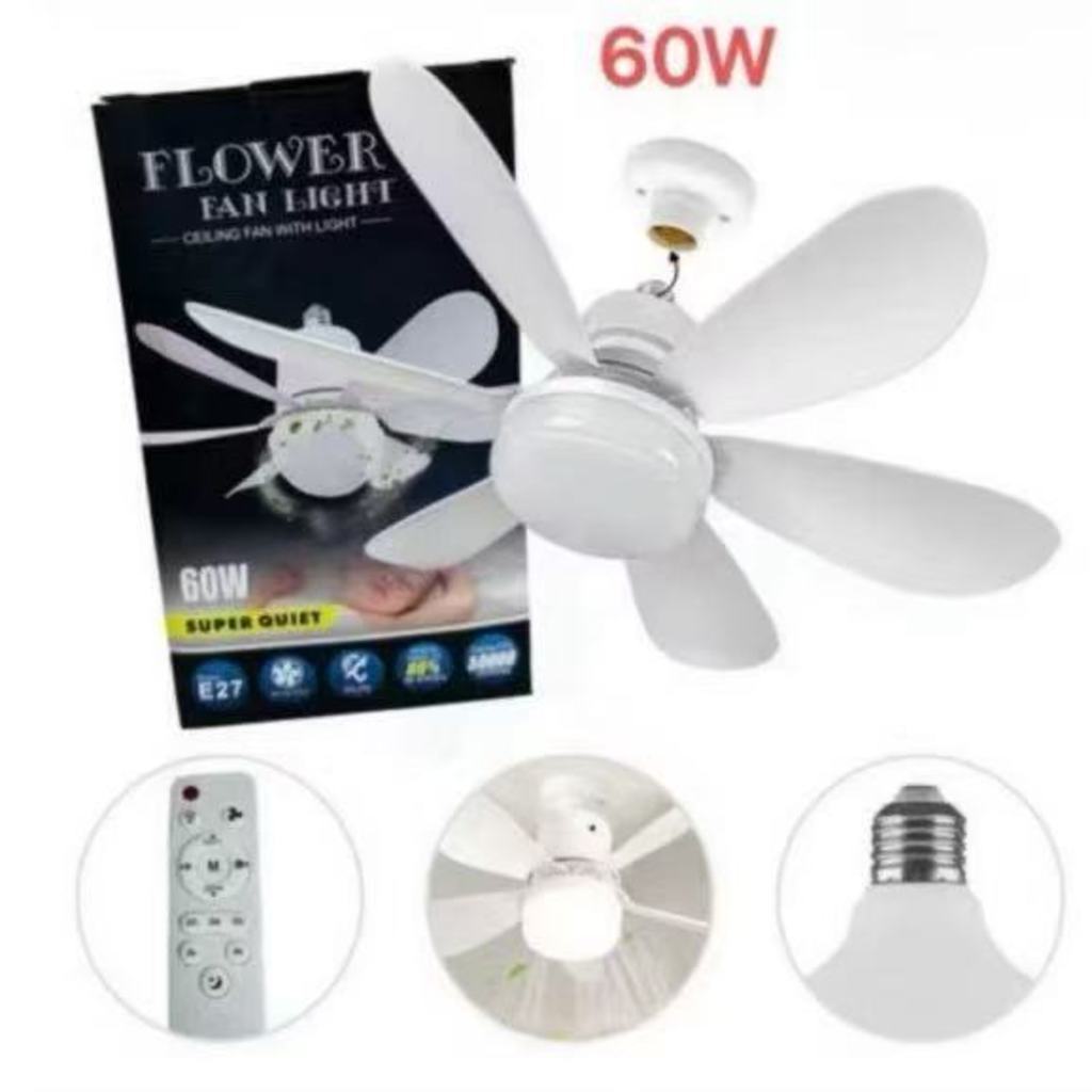 Conjunto de luminária pendente pequena e ventilador de teto para quarto, cozinha, dormitório e varanda.