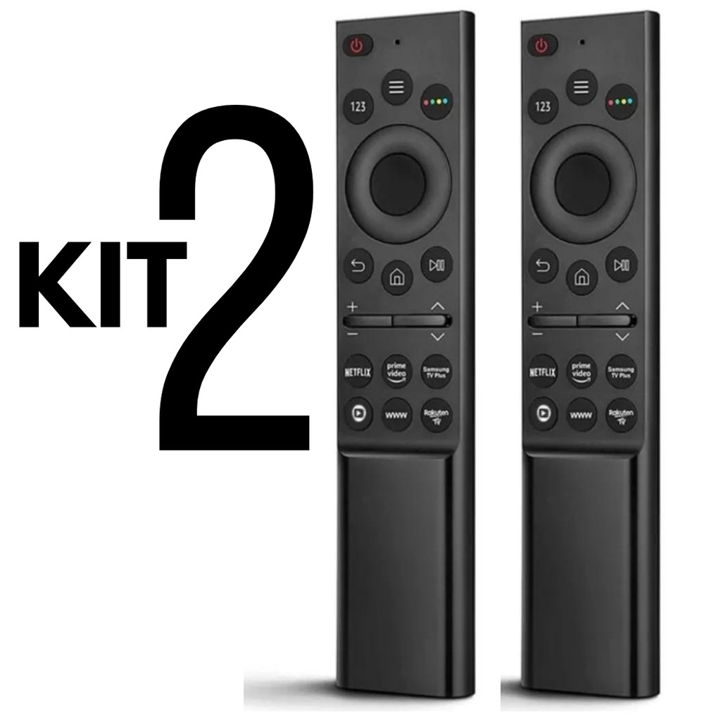 Kit 2 controles remoto smart tv samsung au7700 au8000 4k netflix