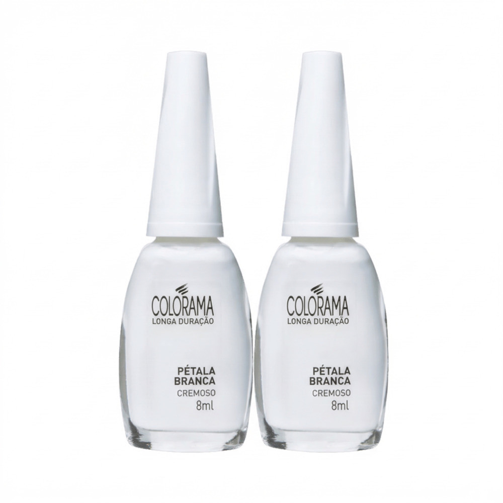 Kit 2 Esmaltes Colorama Cremoso Pétala Branca
