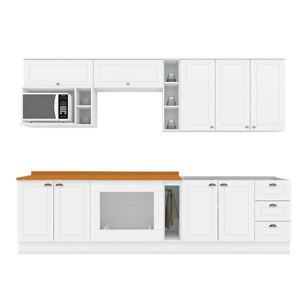 Cozinha Completa Americana 12 Peças (5Aéreos+4Balcões+3Complementos) CZ314 Cinza - Henn · foto 2